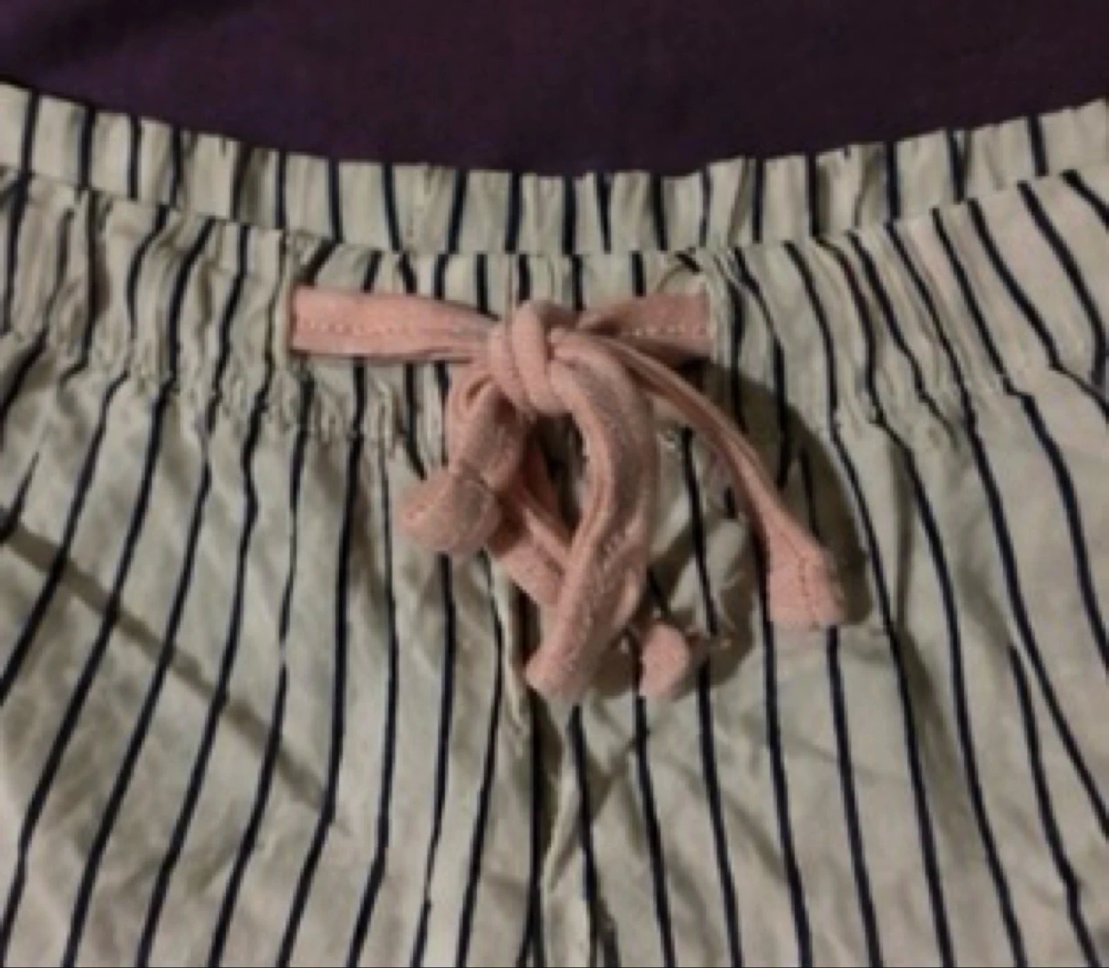 Esmara Lingerie White and Blue Striped Night Shorts with Ruffles Size 44/46 Comfortable – photo 4